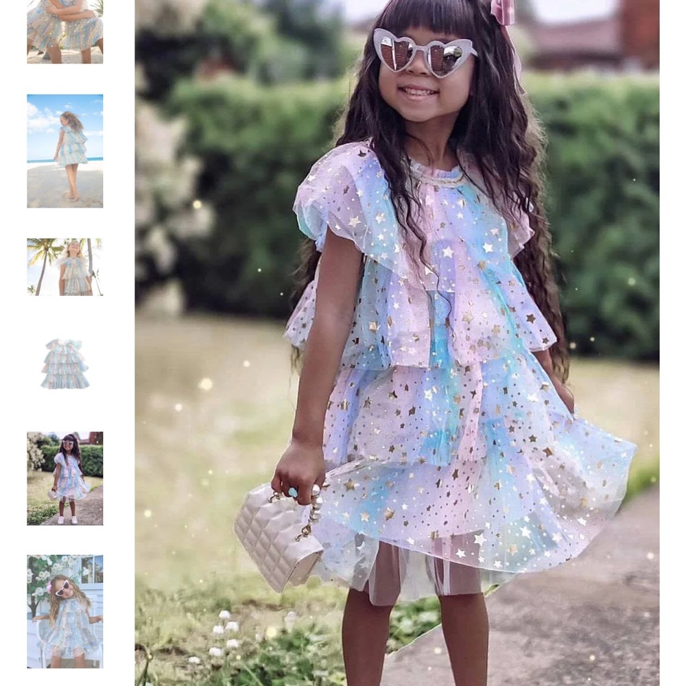 Lola and The Boys Star Dress Pastel NWT